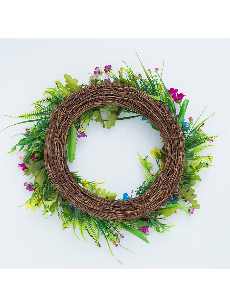 Artificial Wreath Floral Wreath Spring and Summer Wreath for Front Door Window Home Decor and Festival Celebration
