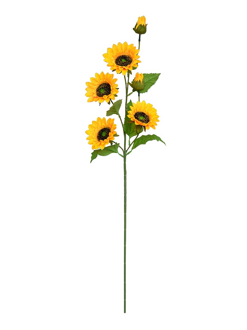 Artificial one branch sunflowers has six heads for Home and office decoration-sunflower spray-ZU3017004