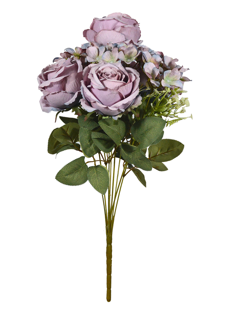 Artificial flowers hydrangea bouquet big Rose wedding home office decor -yang