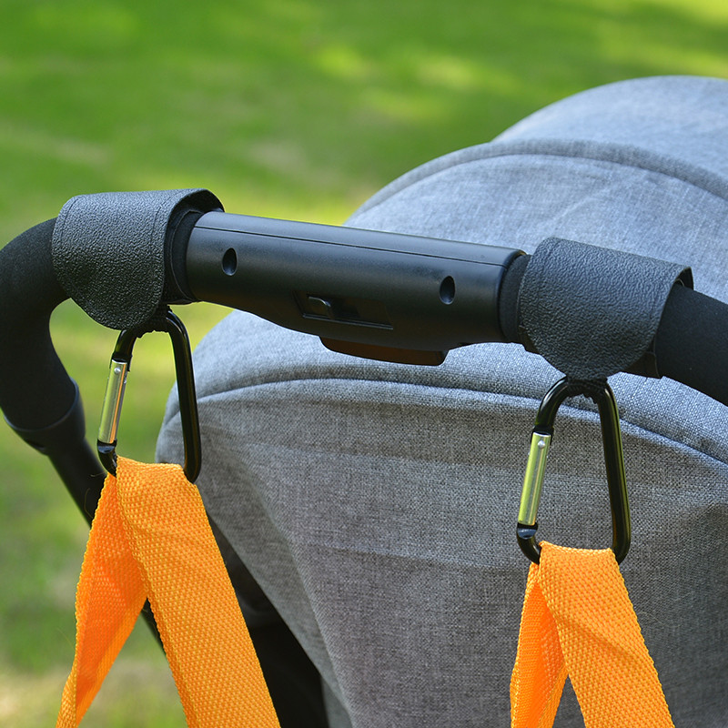 Stroller Hook Clip, Buddy Carabineer, 2 Pack of Baby Stroller Organizer Non-Slip Adjustable Multi-Purpose Hooks