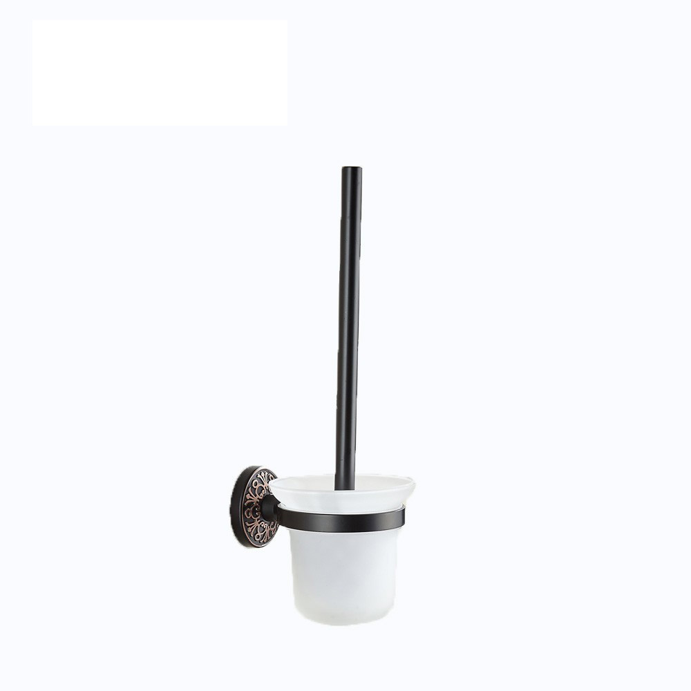 Aluminium Alloy  Toilet Brush Holder Planting Black Bathroom Clean Brush Holder 16609BC