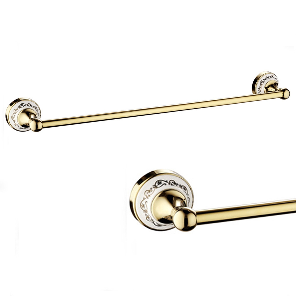 White Ceramic Single Towel Bar Nice Design Chrome and Gold finished Towel Bar for bathroom 5511