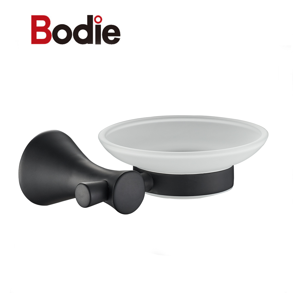 Morden Black Chromed zinc Bathroom Soap Dishes with Holder1504Black