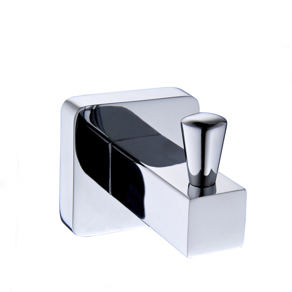 square chrome bathroom robe hook2808