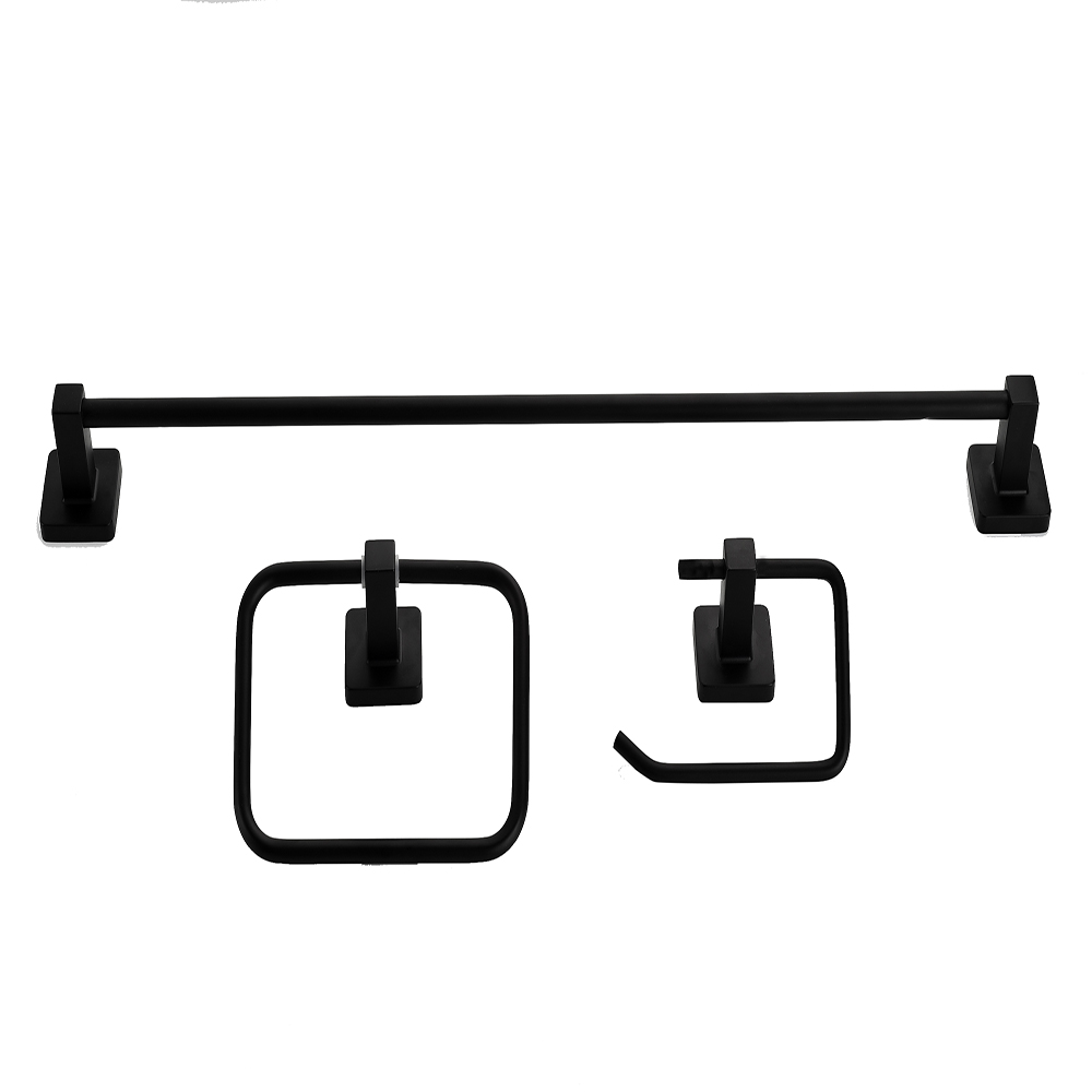 Matt Black Home Decoration Hardware 3 Pieces Set Bathroom Accessories Set 11700