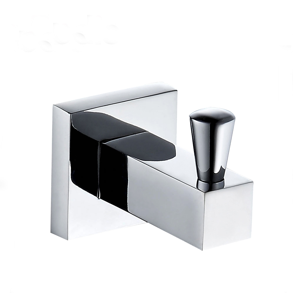 Square Chrome Wall Mounted Coat Robe Hook Single6708N