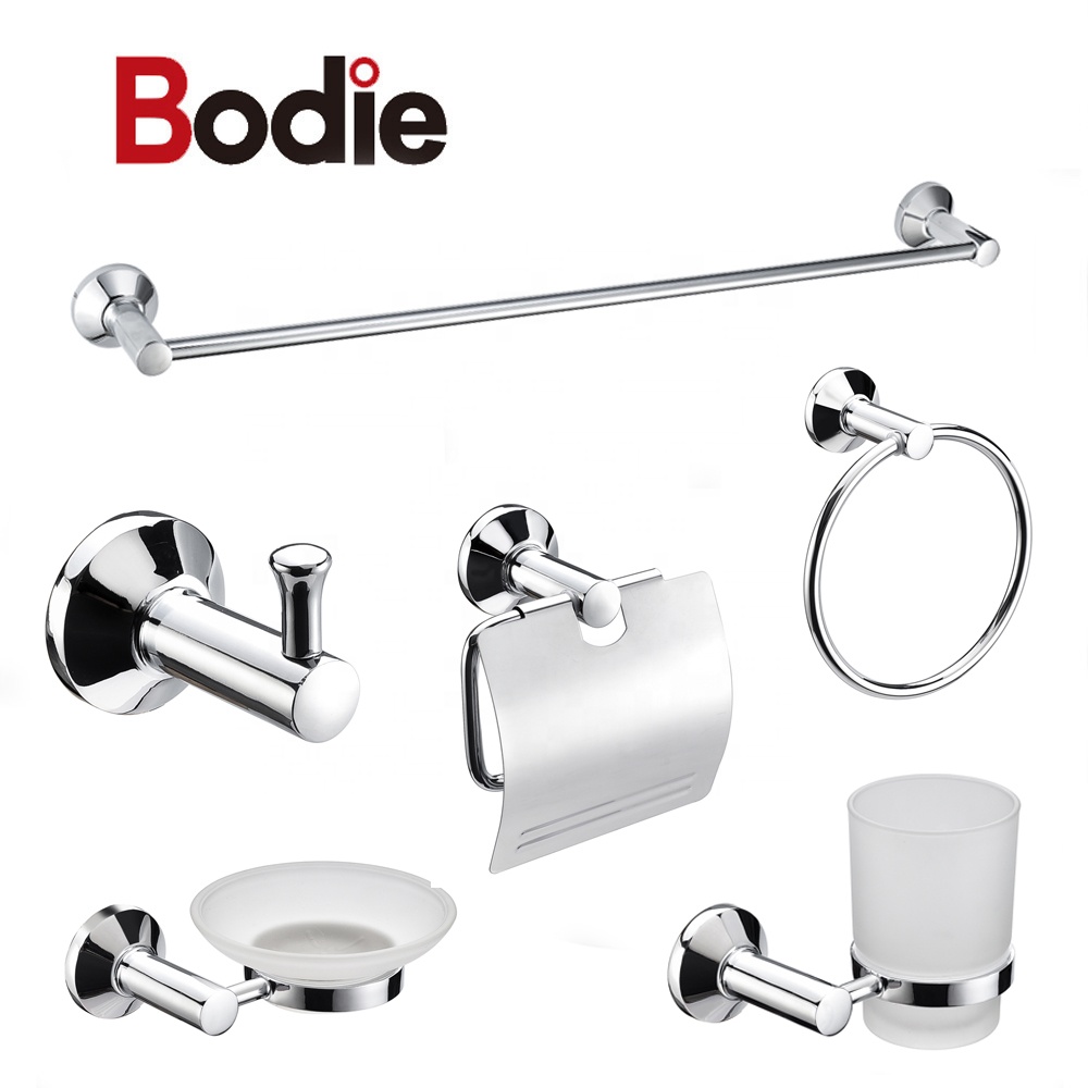 Modern Design Chrome finished Six Pieces Bath Zinc Alloy Hardware Accessory Set For Bathroom 15700