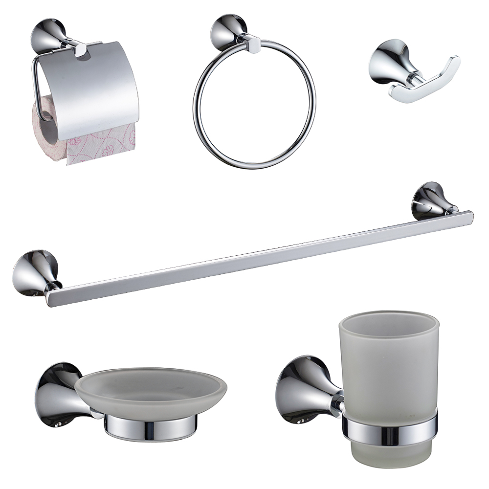  Factory wholesale Modern 6 pieces bathroom hardware Zinc Hotel Bathroom Accessories Set 14900