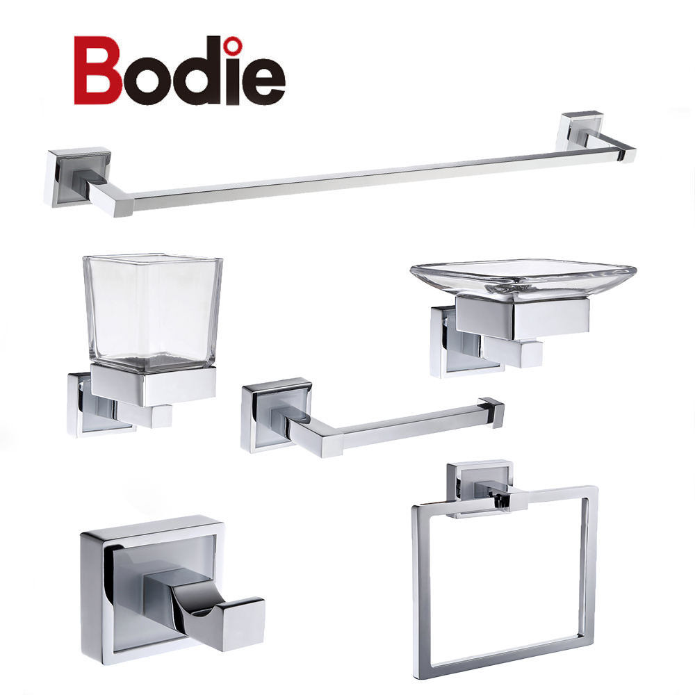 High Quality Chrome Bathroom Accessories Zinc-Alloy 6 Pieces Set For Hotel 6300