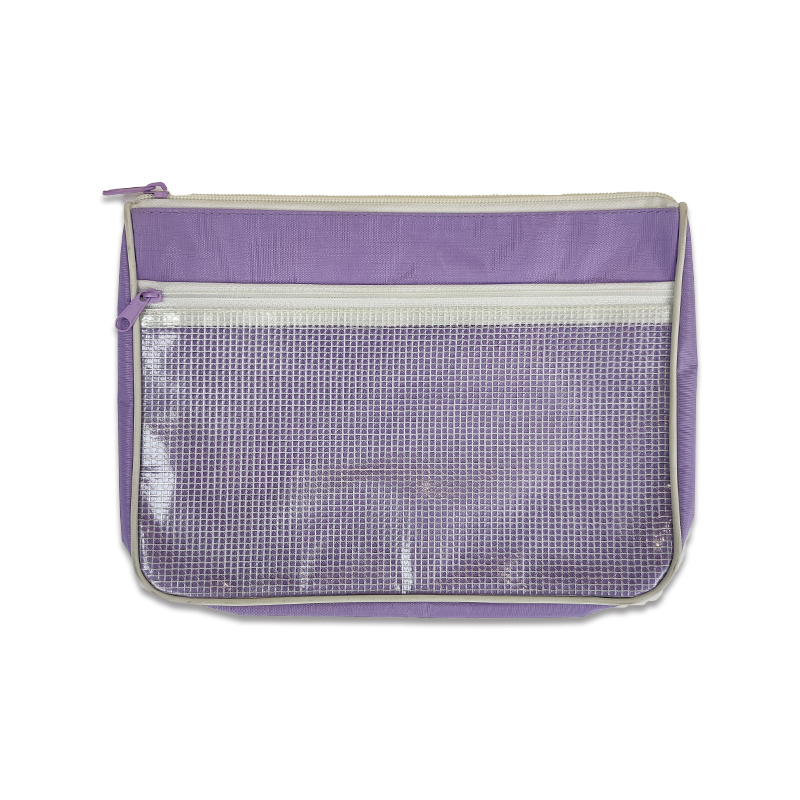 A4 translucent grid zipper bag with 2 zipper closure assorted colors file document organizer cosmetic bag pencil pouch for business office school supplies
