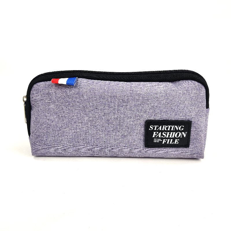 Durable lightweight slim fit pencil pouch with zipper closure with key ring loop large capacity for office business school for all ages China OEM factory supply