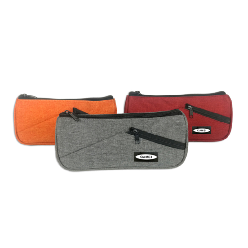 Multi-pockets design polyester pencil pouch 3 compartments with side pocket zipper pocket 4 colors available large capacity for business office school supplies for all ages China OEM factory
