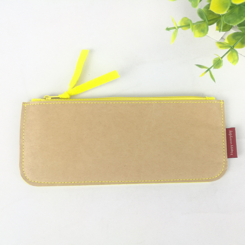 Khaki felt slim fit pencil pouch with zipper closure pen case organizer stylish look for business office school supplies for all ages China OEM factory