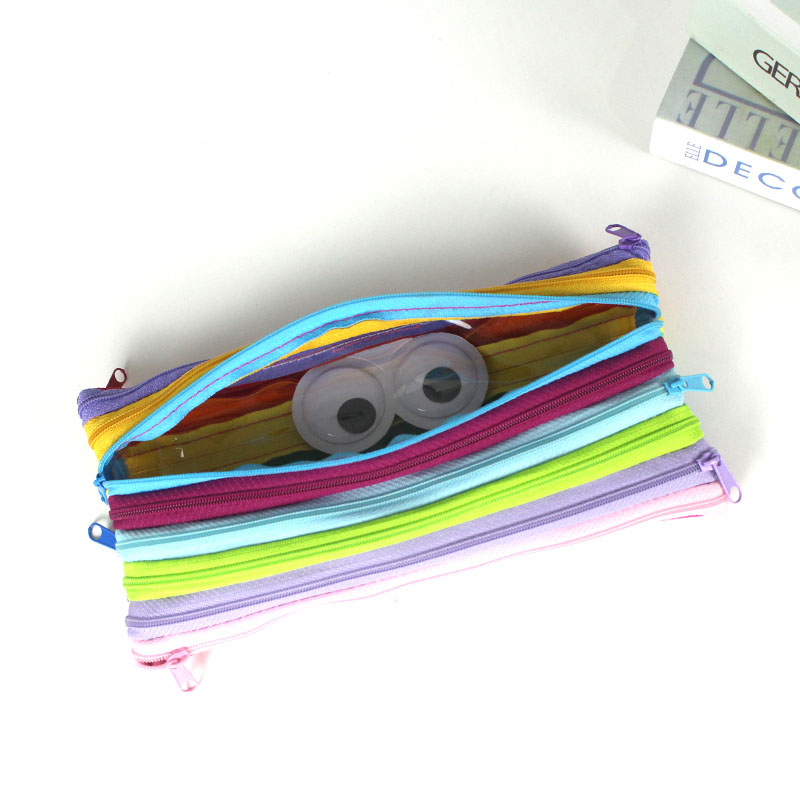 Rainbow hidden giggle eyes polyester pencil pouch pen case with Rainbow hidden giggle eyes polyester pencil pouch pen case with zipper closure large capacity cosmetic bag for business office school for kids teens students adultszipper closure large capacity cosmetic bag for business office school for kids teens students adults China OEM factory