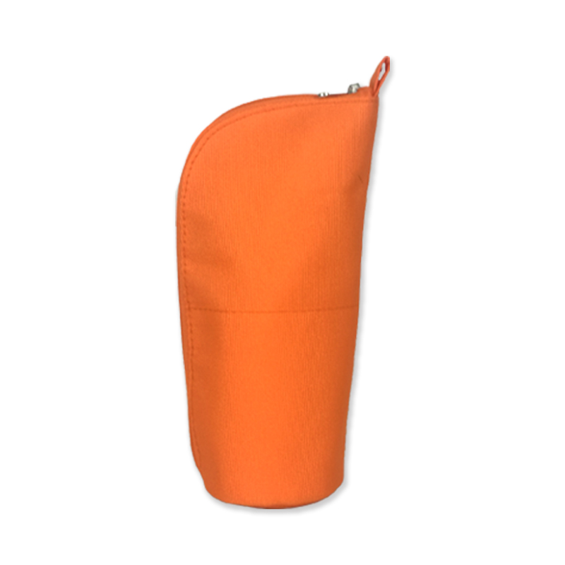 Bright orange flat bottom stand-up polyester pencil pouch with side zipper closure large capacity great gift for kids teens friends for business office school stationery supplies daily use China OEM factory