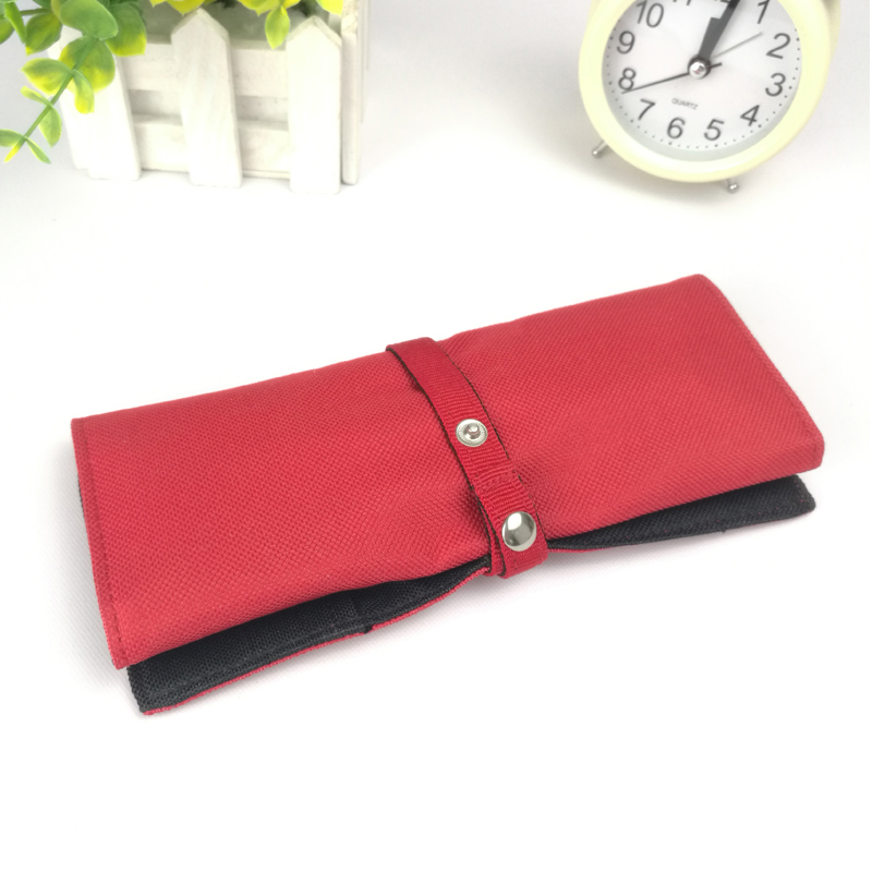 Red roll up large capacity pencil pouch Cosmetic case China OEM factory