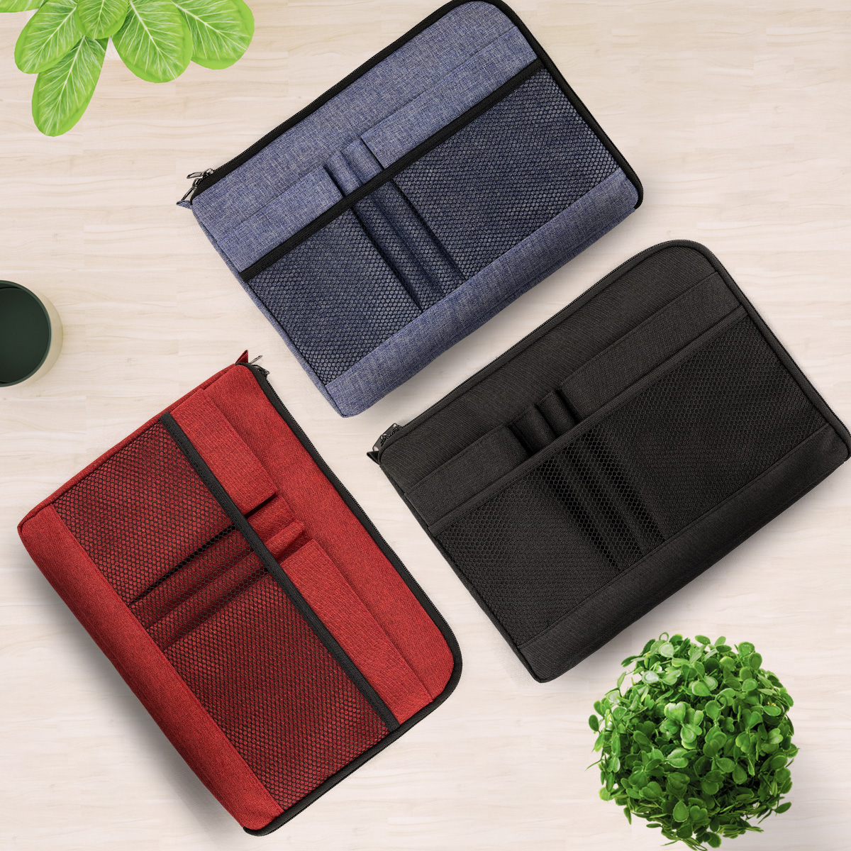 Safe Document Storage bag with Two-Way Zipper Multi Pockets Home Office Filing Ipad Organizer for A4 Document Holder Cash Paper Phone Pens