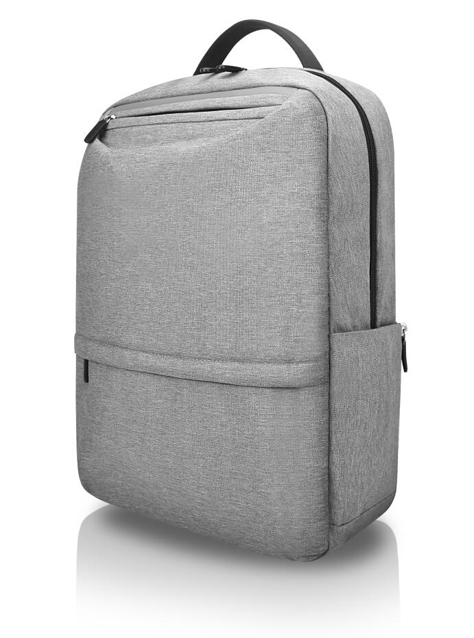 Functional portable light blue polyester backpack bookbag computer bag carrying handle side zipper pocket with compartments with dual two-way zipper closure for business work commuter college School for men women
