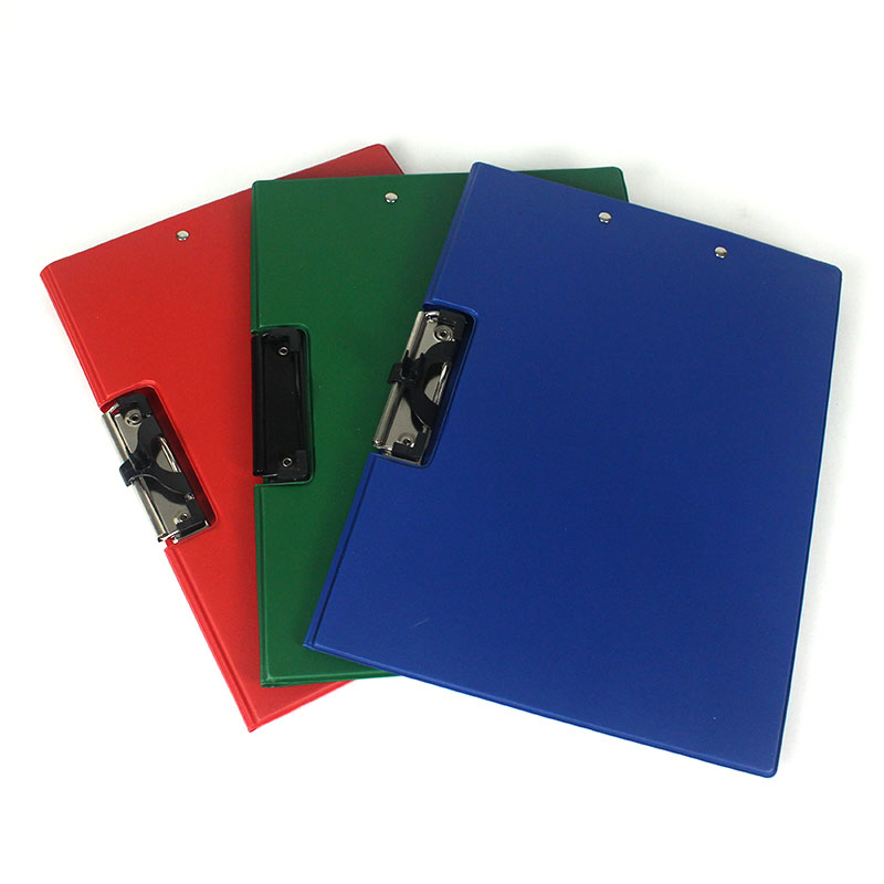 A4 strong double side PVC clip board file folder board 3 colors available with clip mechanism safe smooth edge low profile design for business office school supplies for teens students adults