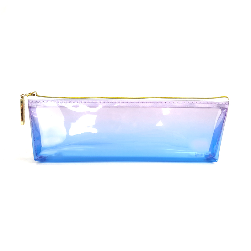 Translucent iridescent PVC cosmetic bag makeup bag red/blue colors pencil pouch organizer toiletry bag large capacity great gift for girls teens ladies women