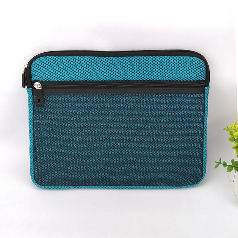 A4、B5、A5、B6 office portable green mesh polyester zipper bag ipad organizer case handbag 2 compartments with zipper closure mesh pocket cosmetic bag for all ages for business office school daily use for men women