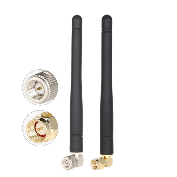 External Whip Rubber WIFI Antenna Omni Right Angle SMA 2.4G Bluetooth BT Antenna 