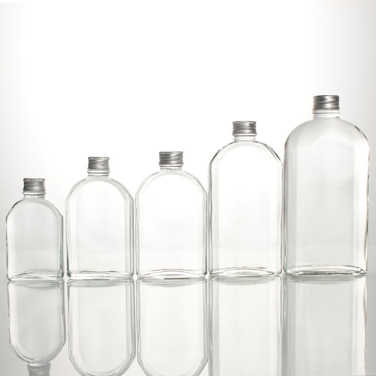 factory 100ml 200ml 300ml 375m 500ml Empty Flat liquor spirits beverage juice Glass Bottle 