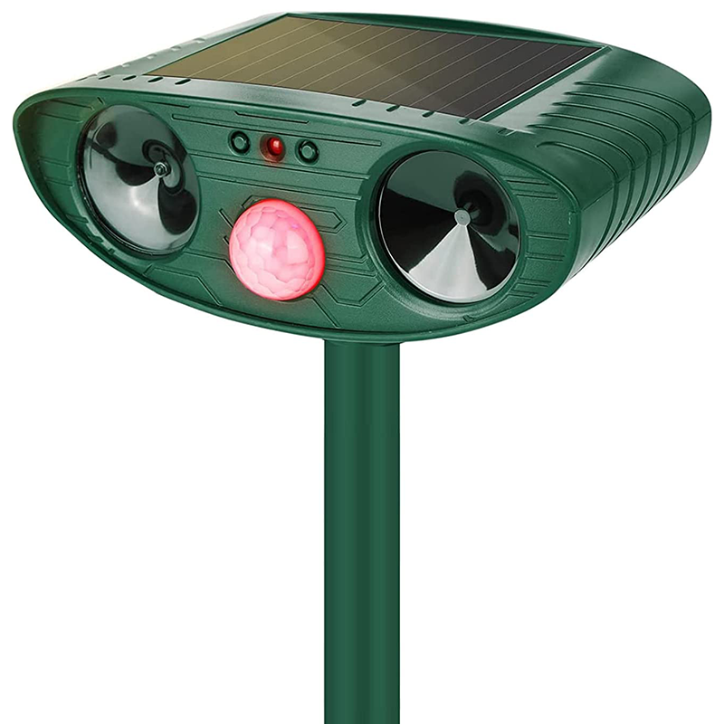 Solar Animal Repeller Outdoor Ultrasonic Animal Repellent with Motion Detection, LED Flashing Light Animal Deterrent Waterproof,Keep Cat Dog Deer Bird Fox Skunk Rabbit Out of Garden Patio Yard DY-511