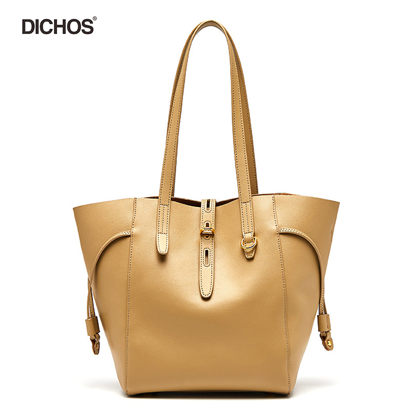 Large Capacity Leather Tote Bucket Bag