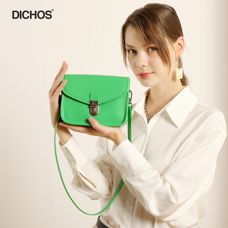 Candy Color Leather Crossbody Vintage Small Square Bag