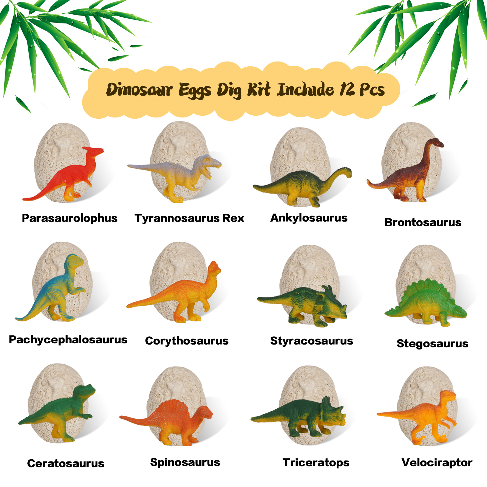 Dinosaur Egg Excavation Dig It Out Dinosaur Fossil Toys 12 Dino Eggs Dig Set Science Educational Kits STEM Toys For Kids 