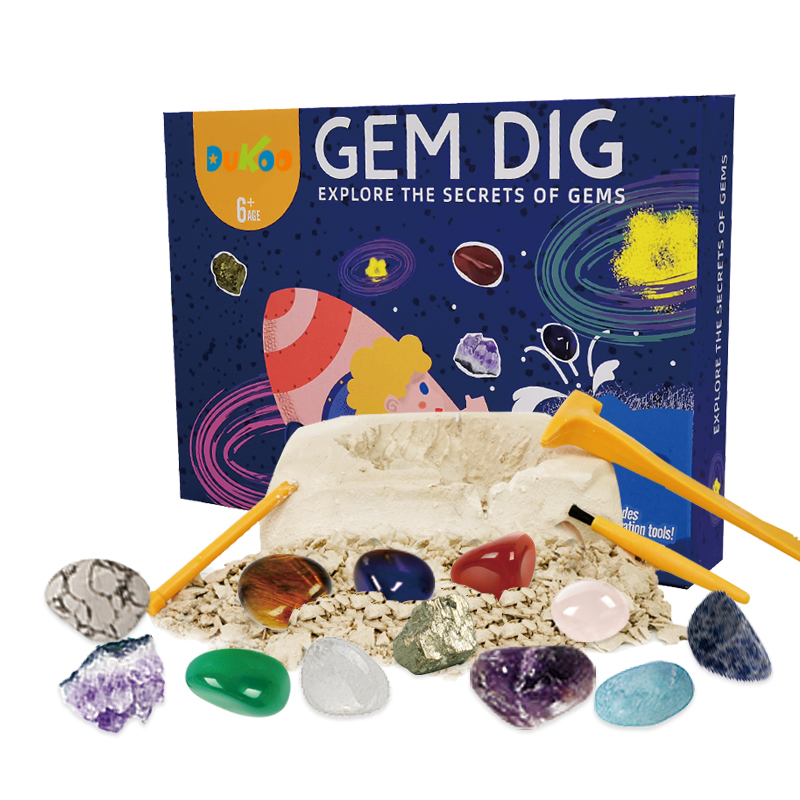  Dukoo 6 real Gem dig kits for digging it out Stem Science Kit 