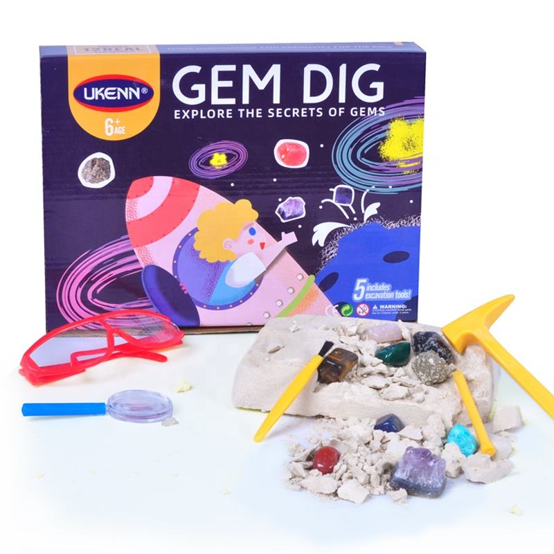 Gemstone Excavation Dig Kit Eco-friendly Material Gem Digging discovery toys 