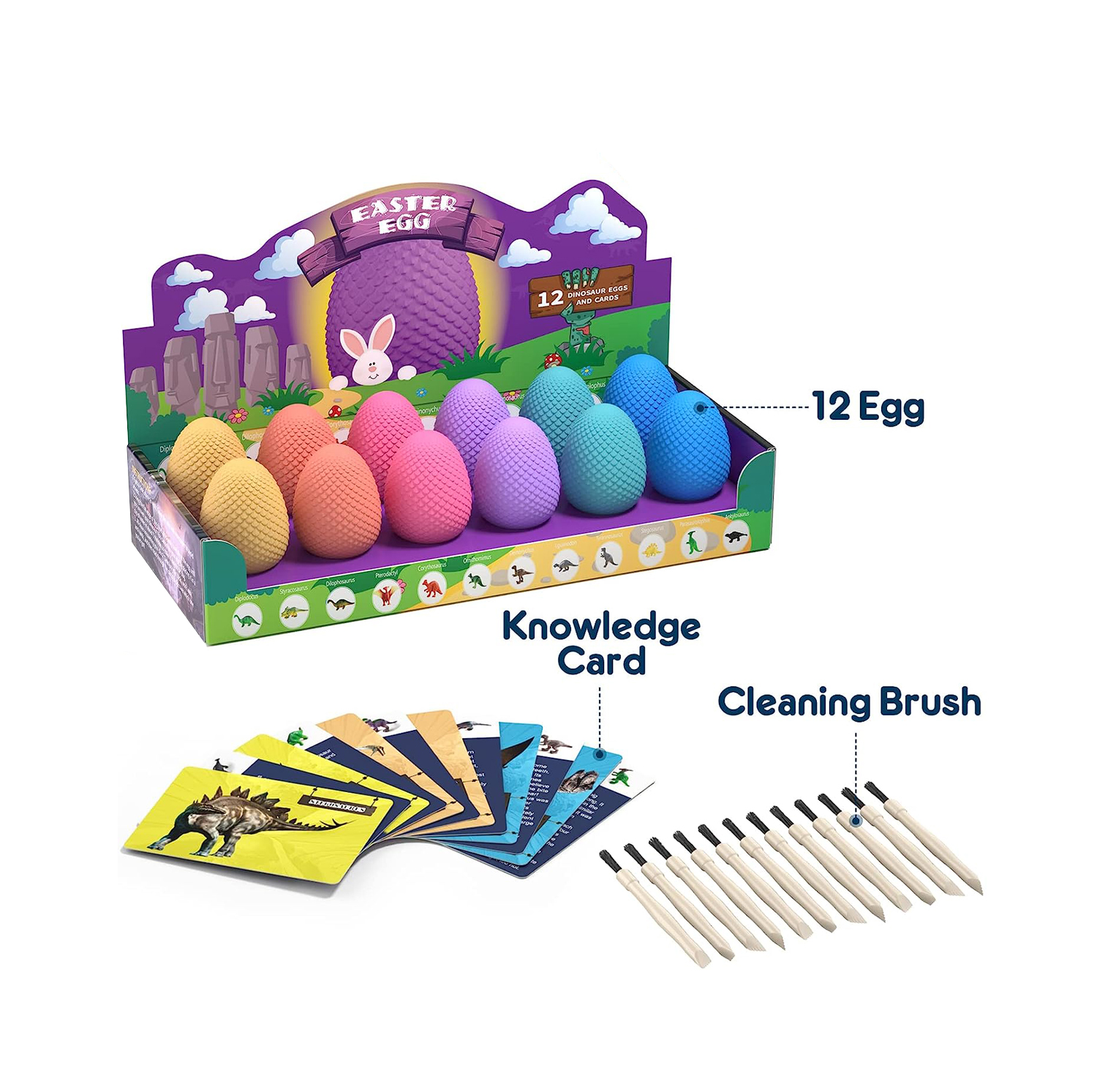The Steam science toys for kids Colorful Dinosaur egg dig kits explore the dinosaur history
