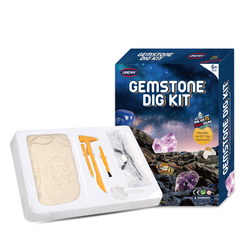 OEM&ODM Gemstone Excavation Dig Kit Eco-friendly Material 16PCS Gem Digging Discovery Toys