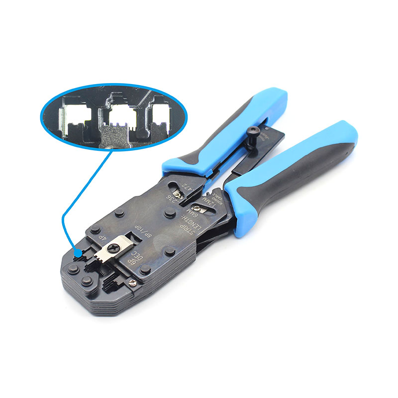 Module Plug Crimping Tool with Stripper and Cutter