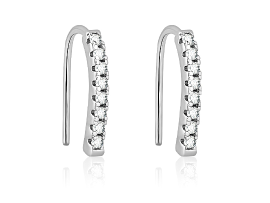Stelring Silver curved bar hook earring for Girls 