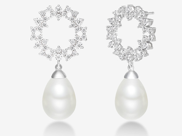 Eshine Bridal Pearl Stud Earrings for Wedding Bridal