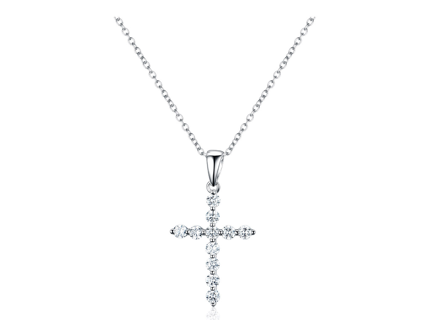 Cross Pendant Necklace in Silver for Women