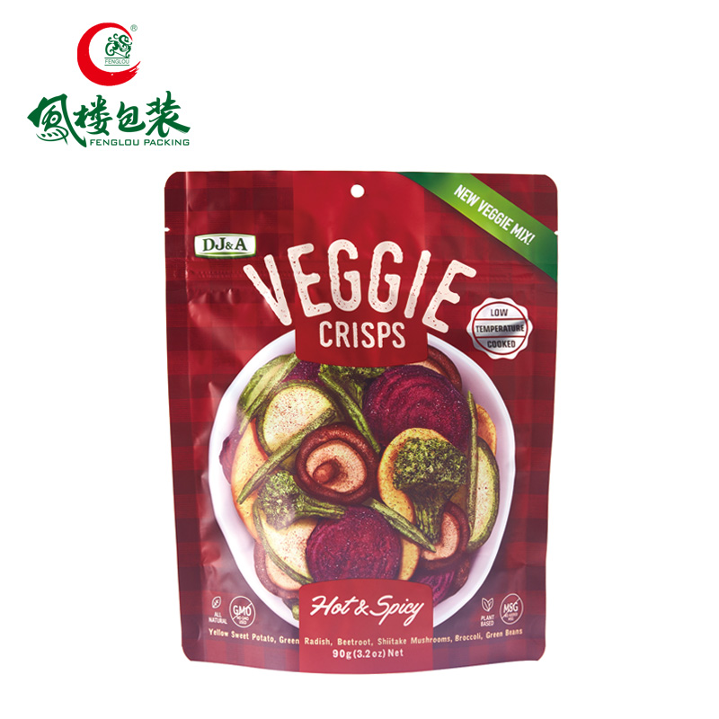Eco Friendly Dried Fruit Chips Resealable Packaging With Zipper Custom Logo Design 250g Stand Up Pouch