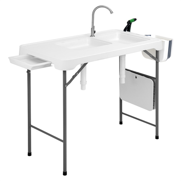 Outdoor Folding Fish Cleaning Tables With Sink And Faucet