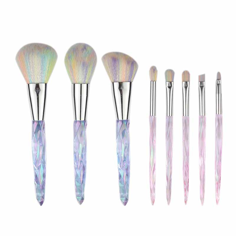  8pcs Makeup Brushes Set with Crystal Handle