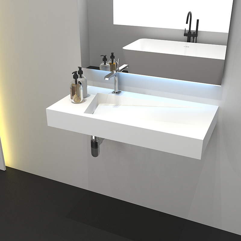 KBh-09 The wall mounted sink and faucet on left or right options