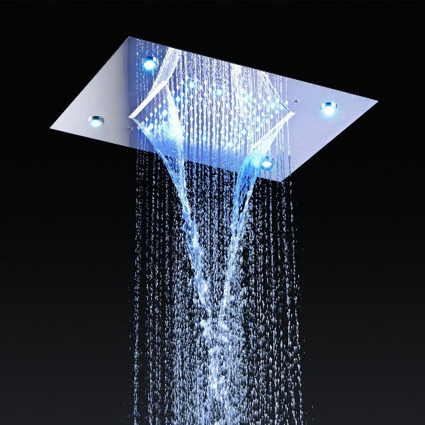 Led Shower Head Cool Temperature Sensitive 8 Inch Rainfall Led Shower Head Shower Head Led Lights Home Depot  moorepics.com