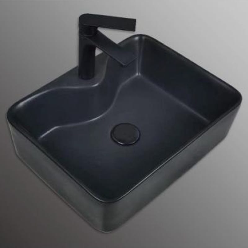 Matte Black Ceramic Countertop Basin for Elegant Washrooms