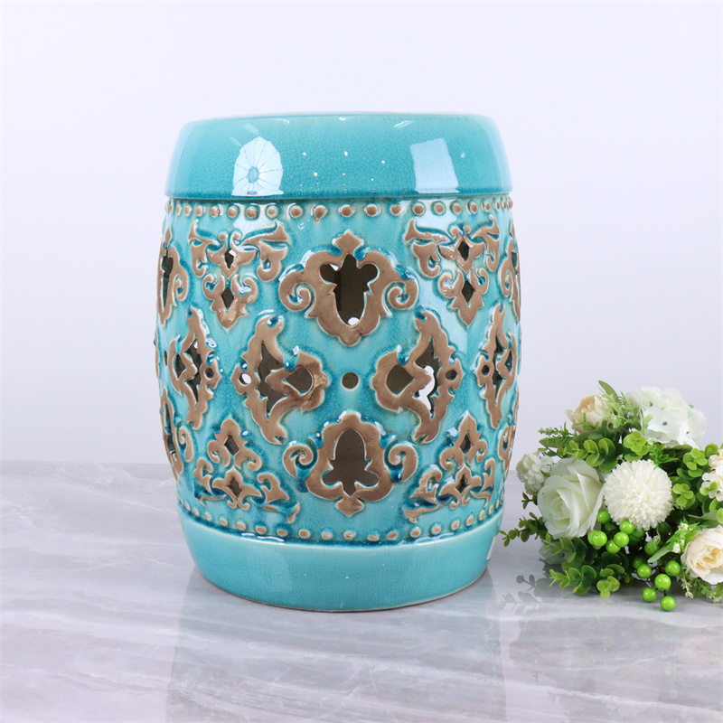 Fine Workmanship and Functional of Hollow Out Series Ceramic Stool