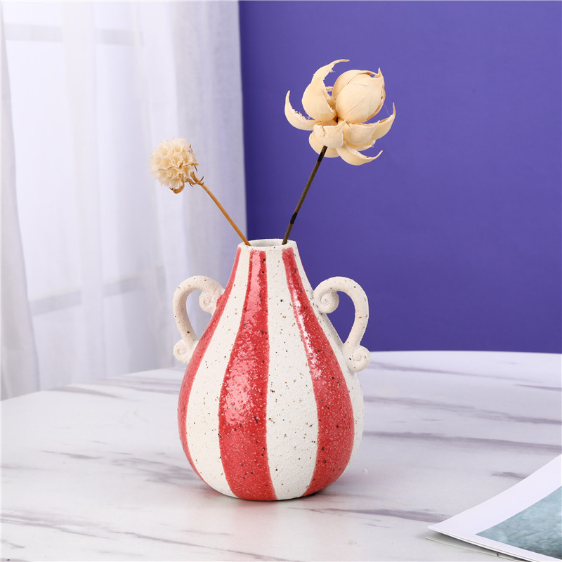 Home & Garden Decoration, Ceramic Vase with Small Handles 