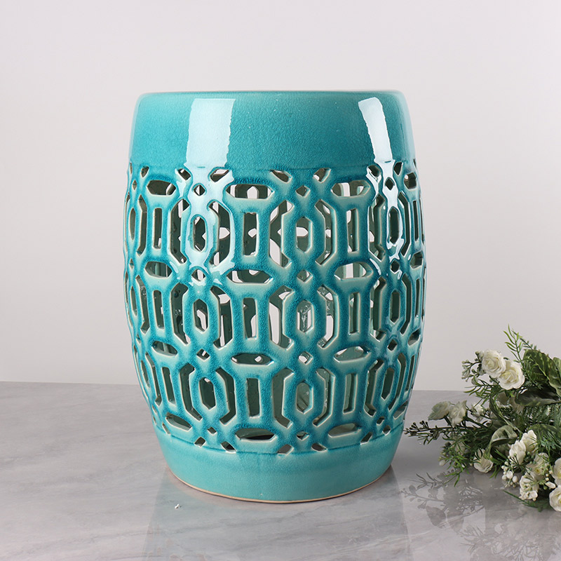Home & Garden Modern Hollow Out Design Luxury Decoration Ceramics Stool