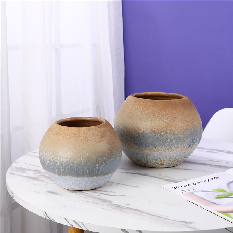 Matt Reactive Glaze Home Decoration, Ceramic Vase & Plant Pot