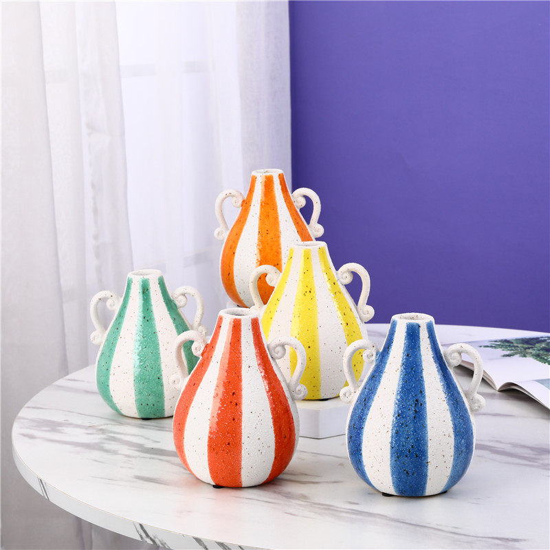 Home & Garden Decoration, Ceramic Vase with Small Handles 